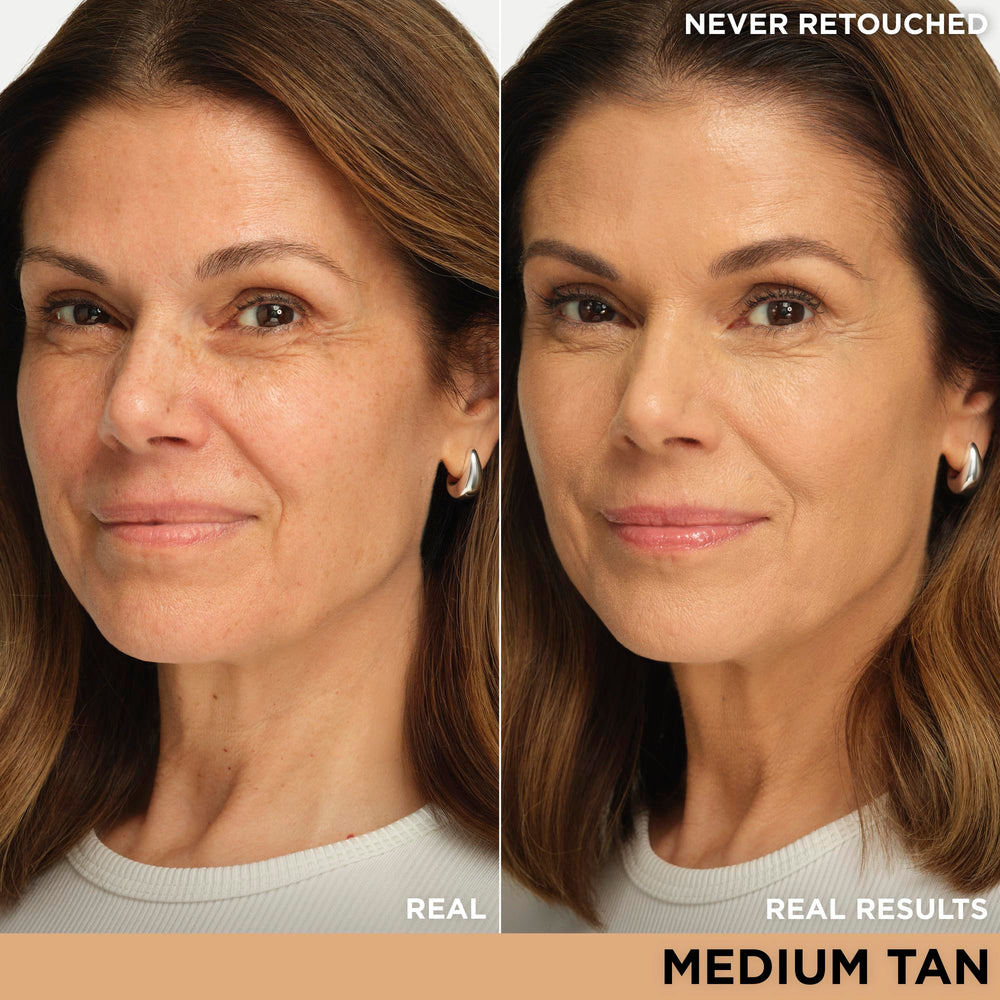 IT Cosmetics CC+ Cream Medium Tan open pump dispensing creamy texture for hydration