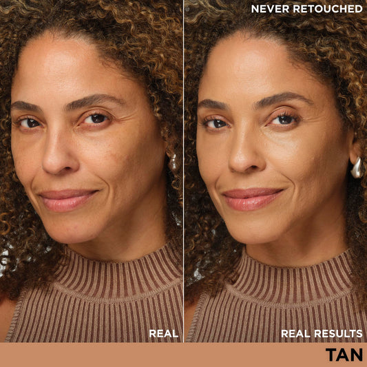 IT Cosmetics CC+ Tan texture swatch showing creamy coverage benefit