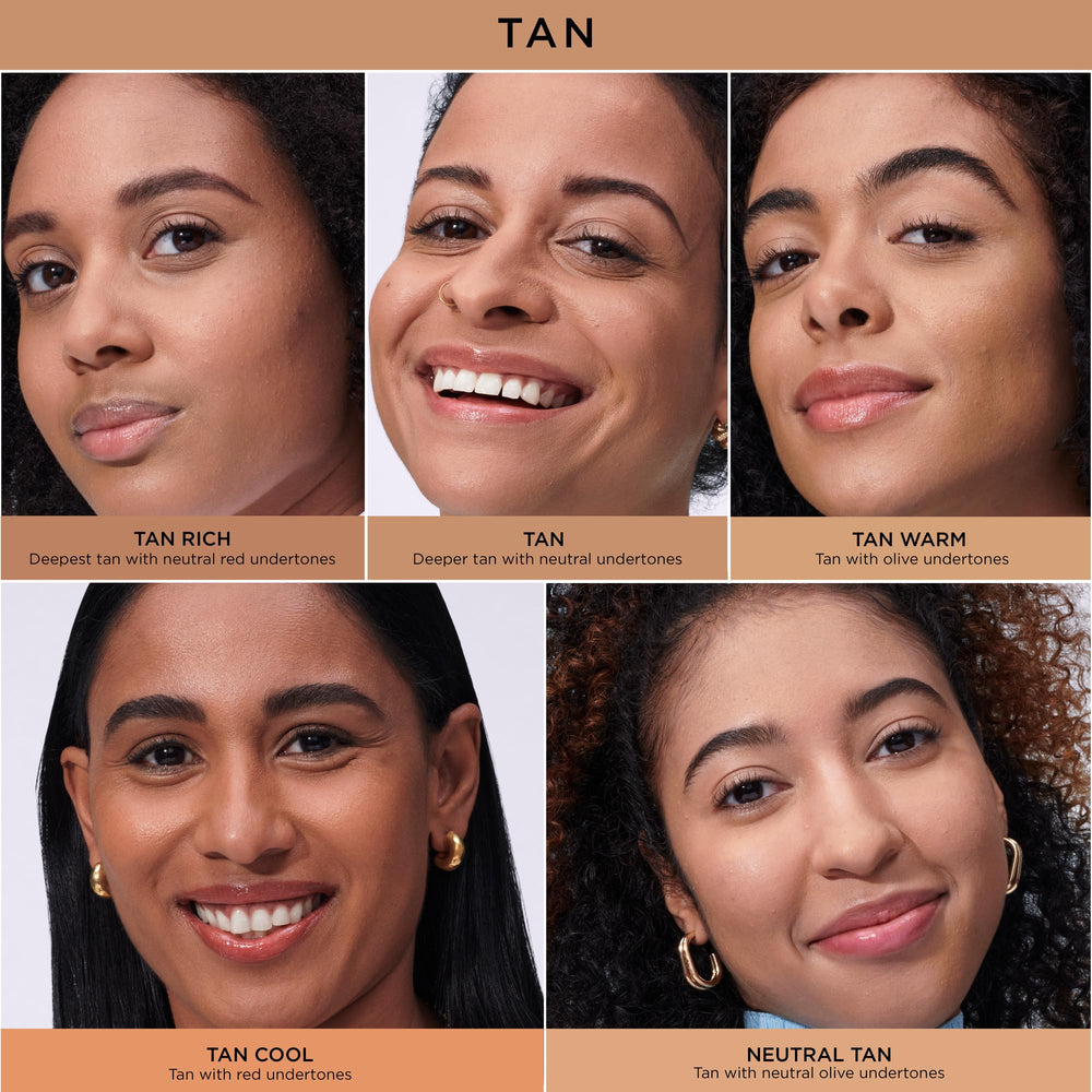 IT Cosmetics split-face before and after showing reduced shine and improved texture
