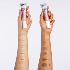 IT Cosmetics ingredient callout showing peptides and collagen for firmer look