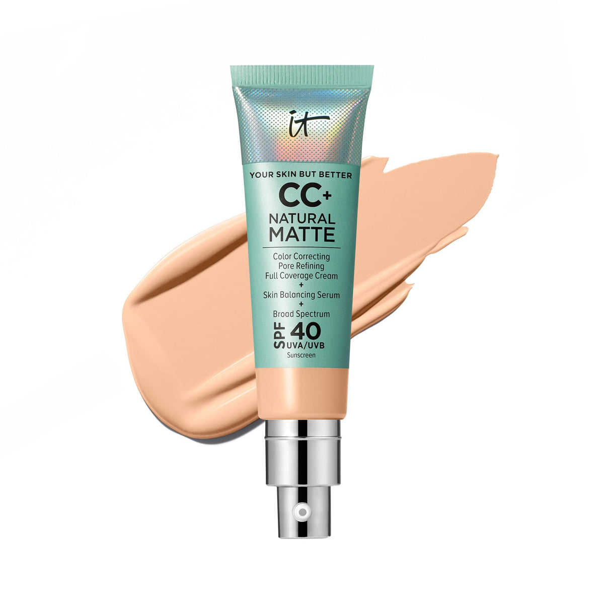 IT Cosmetics front bottle showing sleek packaging and full coverage benefit
