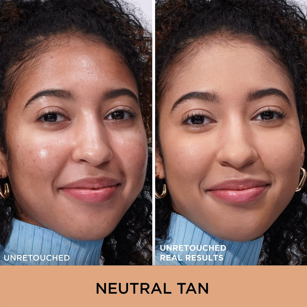 IT Cosmetics texture close-up showing smooth matte finish and pore blur benefit