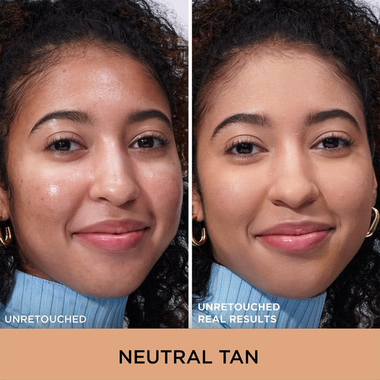 IT Cosmetics texture close-up showing smooth matte finish and pore blur benefit