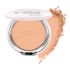 IT Cosmetics compact front view showing packaging and shade identification benefit: easy selection