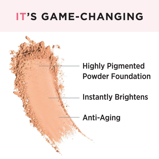 IT Cosmetics powder texture close-up highlighting silky finish for smooth blending