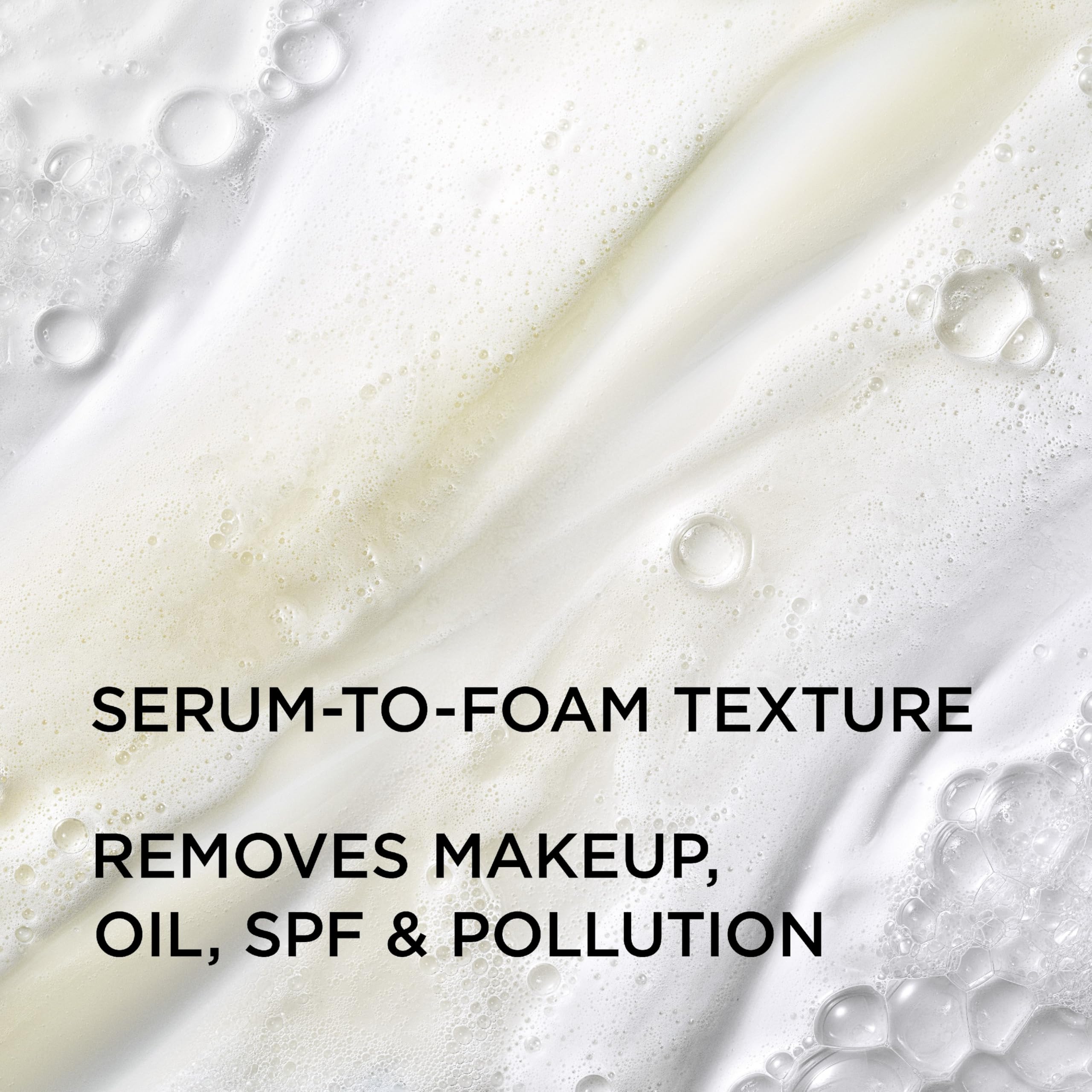 IT Cosmetics cleanser foam on fingers demonstrating gentle lift and cleansing