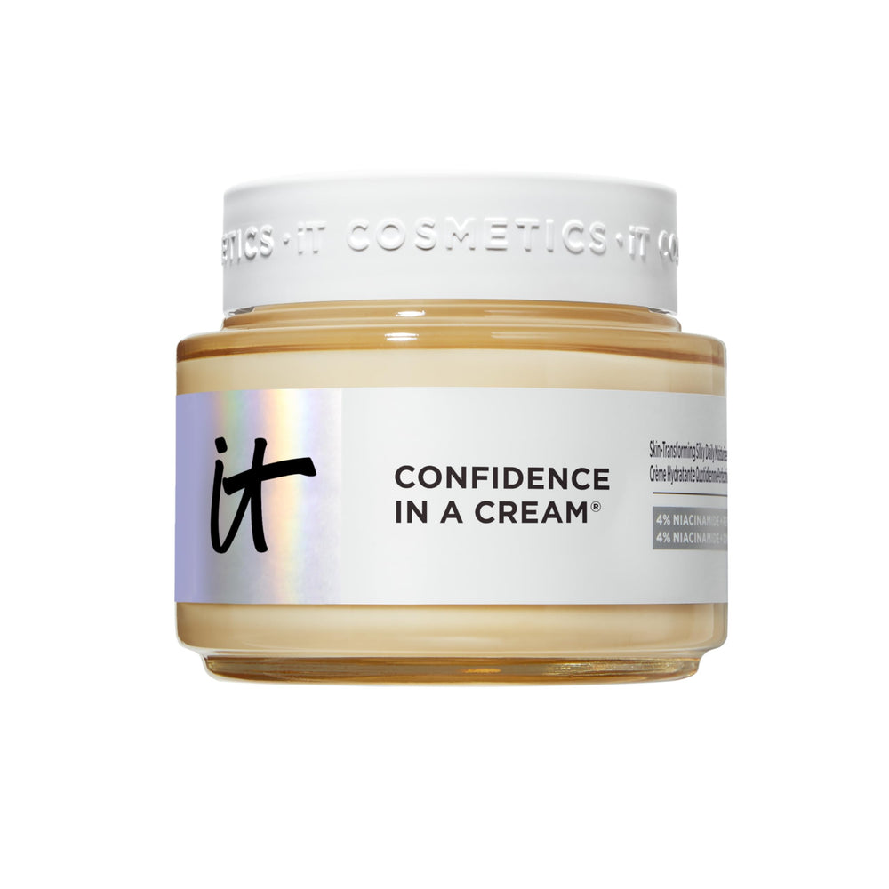 IT Cosmetics jar front view showing product and brand for clear identification and shelf appeal