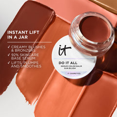 IT Cosmetics open stick of Sunlit being applied for targeted, buildable color