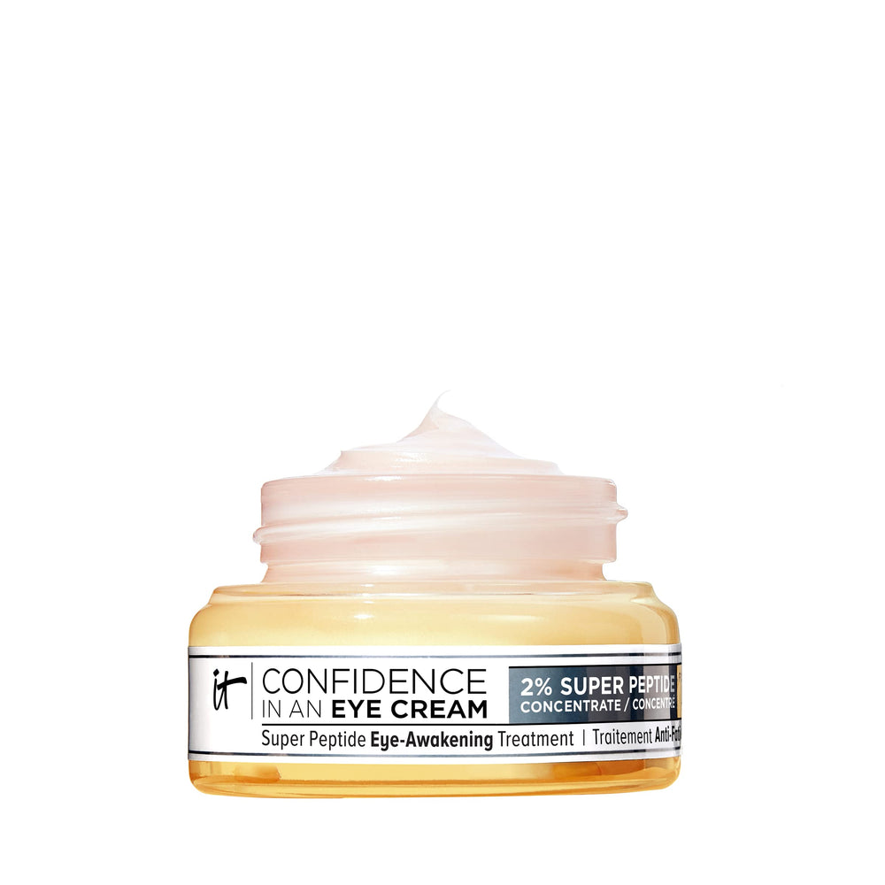IT Cosmetics jar front view showing compact packaging and travel-friendly size benefit