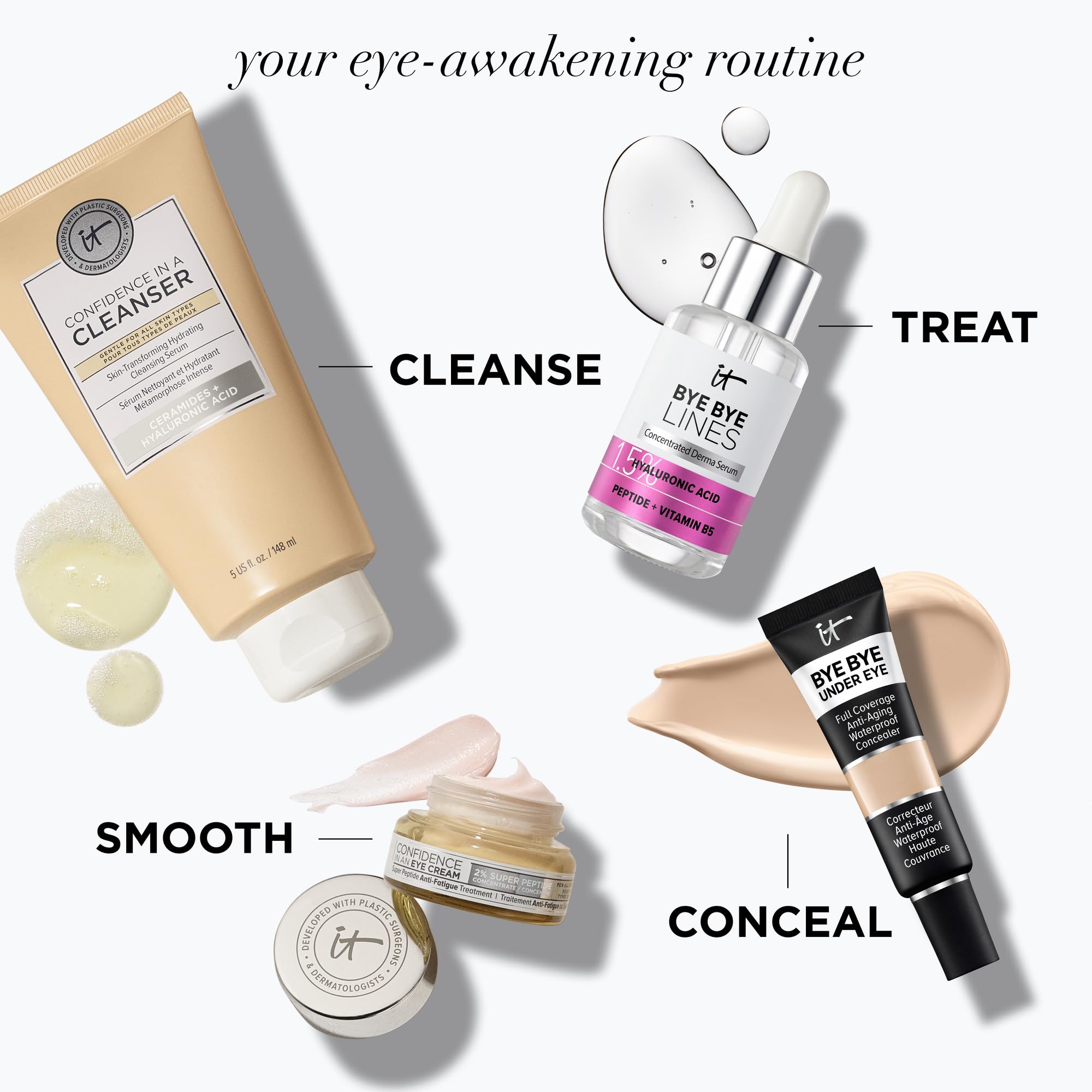 IT Cosmetics jar on a bathroom shelf in a routine setting showing daily-use convenience