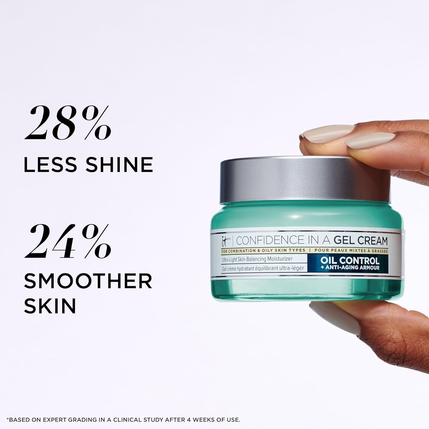 IT Cosmetics label with ingredient list highlighting niacinamide and peptides