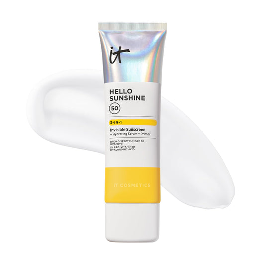 IT Cosmetics front packaging showing SPF 50 and benefits for daily protection