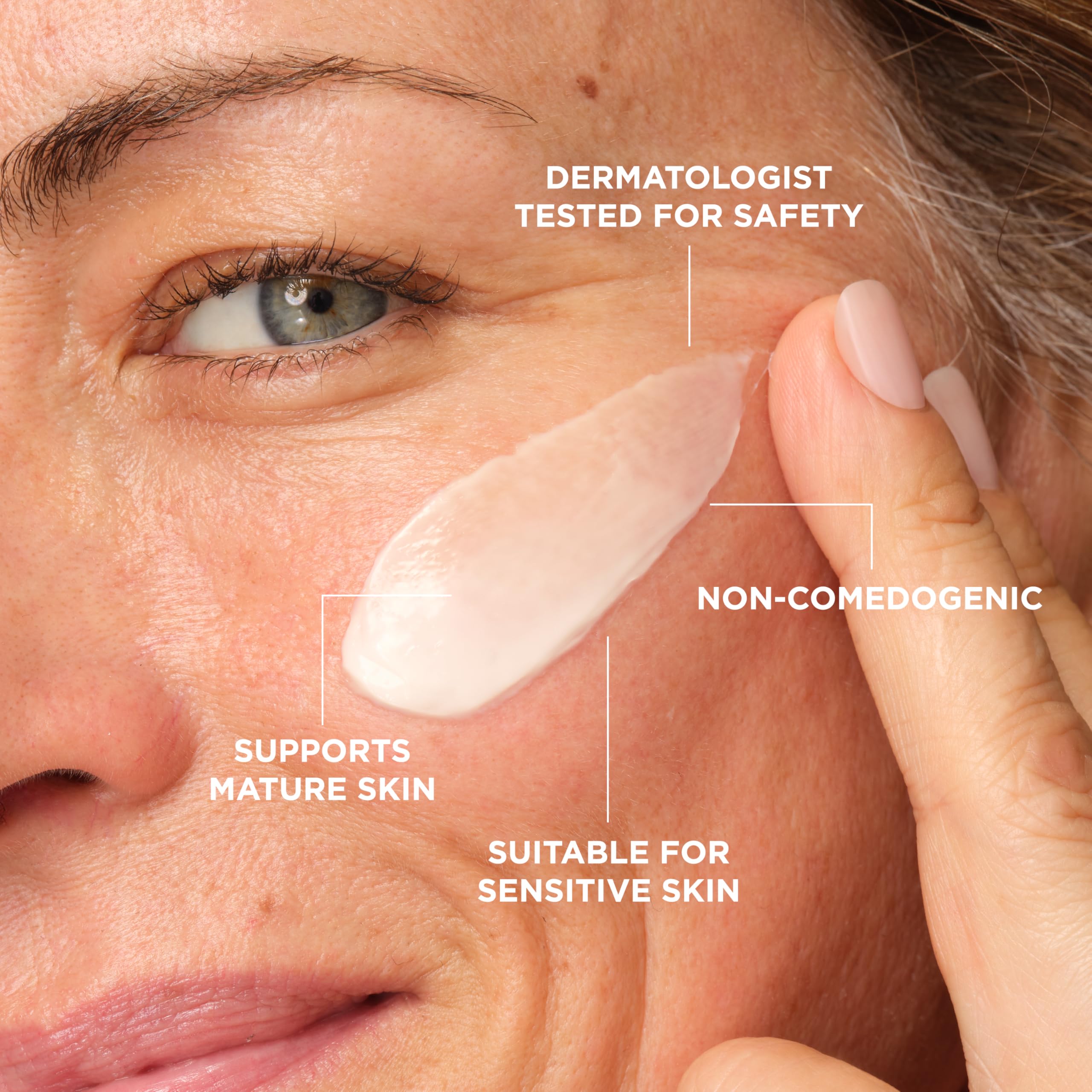 IT Cosmetics ingredient display with niacinamide and squalane for smoother skin