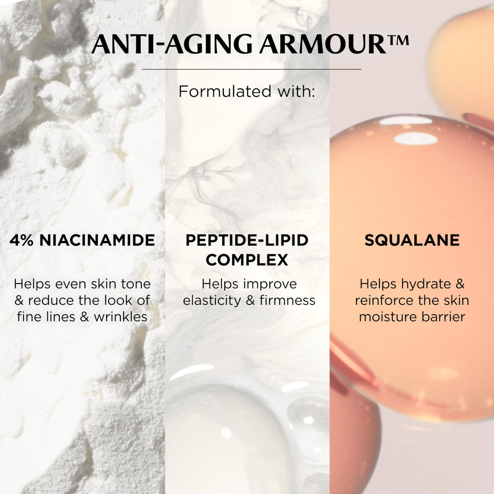 IT Cosmetics ingredient label close-up featuring niacinamide and peptide-lipid complex benefits