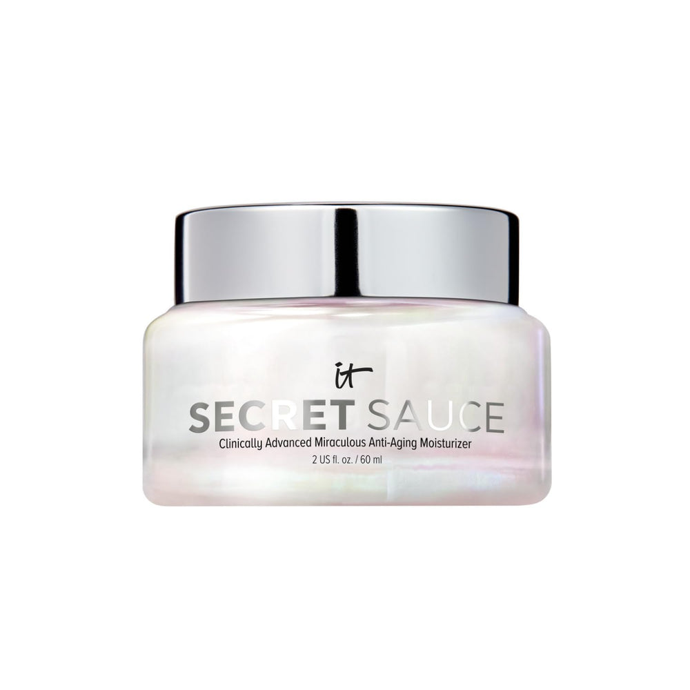 IT Cosmetics Secret Sauce front jar showing branding and compact packaging for easy travel