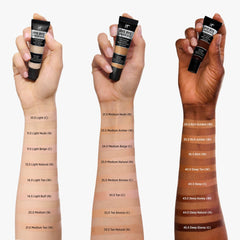 IT Cosmetics small amount on fingertip illustrating buildable coverage benefit