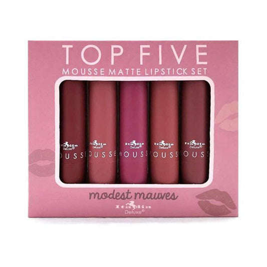 Italia Deluxe front packaging showing the five mousse matte tubes and brand clarity