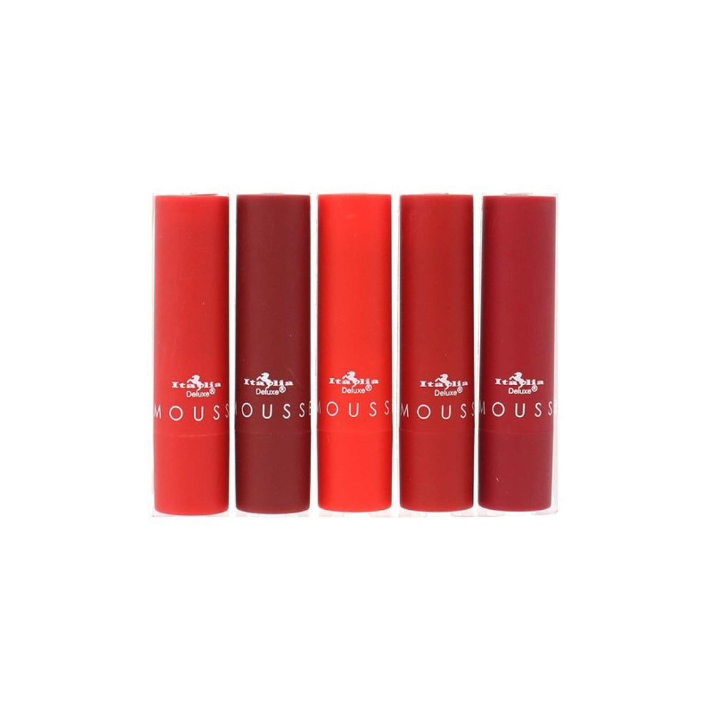 Italia Deluxe open bullets displaying five shades for easy shade selection benefit