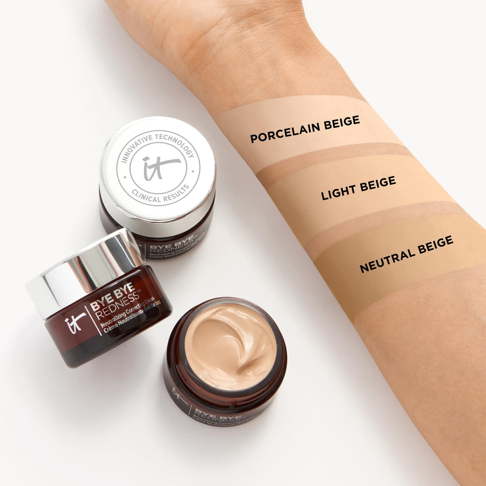 IT Cosmetics cream being blended with brush for precise coverage