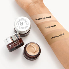 IT Cosmetics before and after model face demonstrating coverage and natural finish