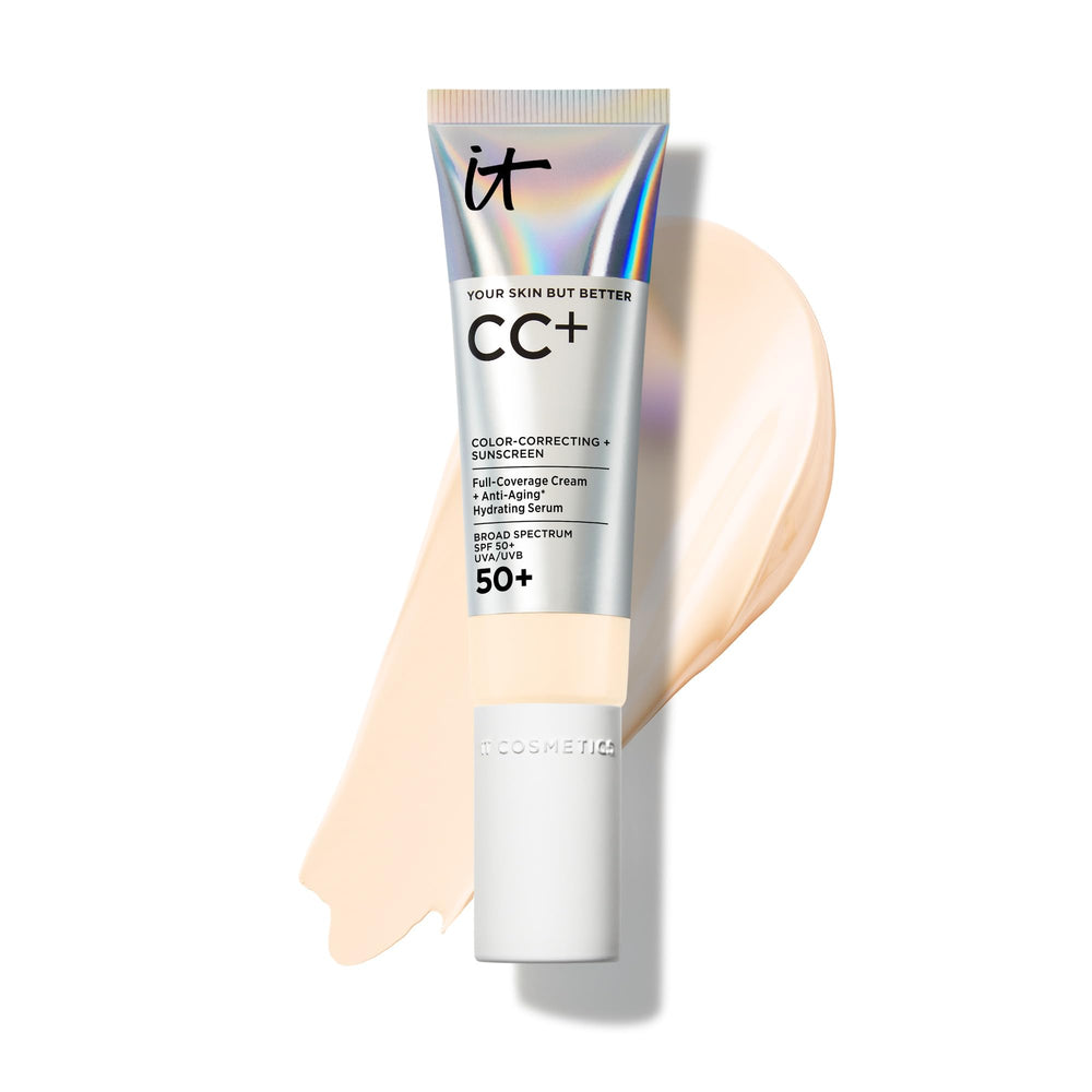 IT Cosmetics CC+ Cream front tube shows packaging and SPF 50+ protection