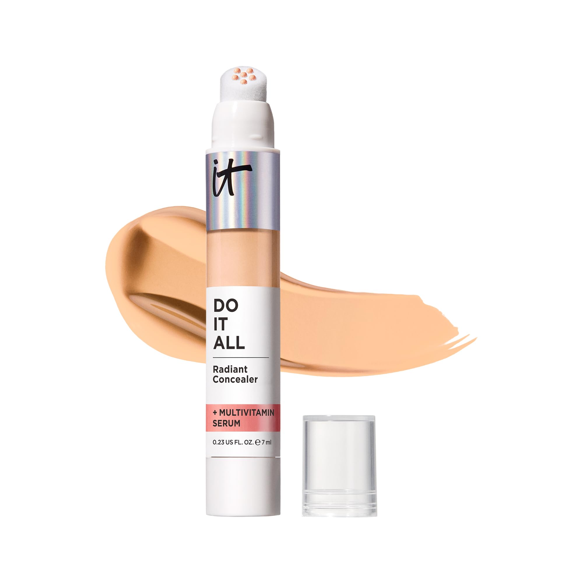 IT Cosmetics front packaging shows shade Light Medium Warm and product benefit