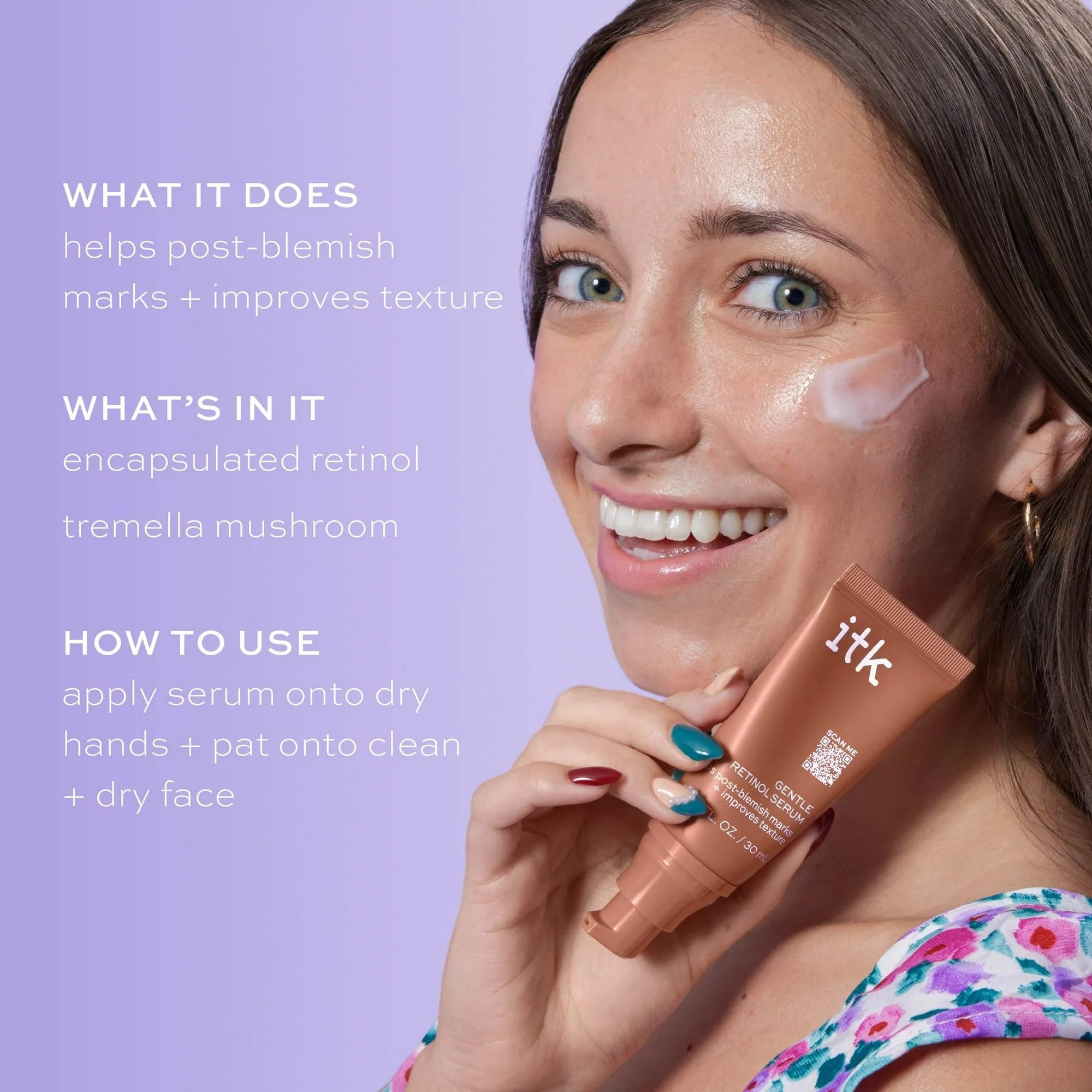 ITK serum droplet close-up highlighting lightweight hydrating texture