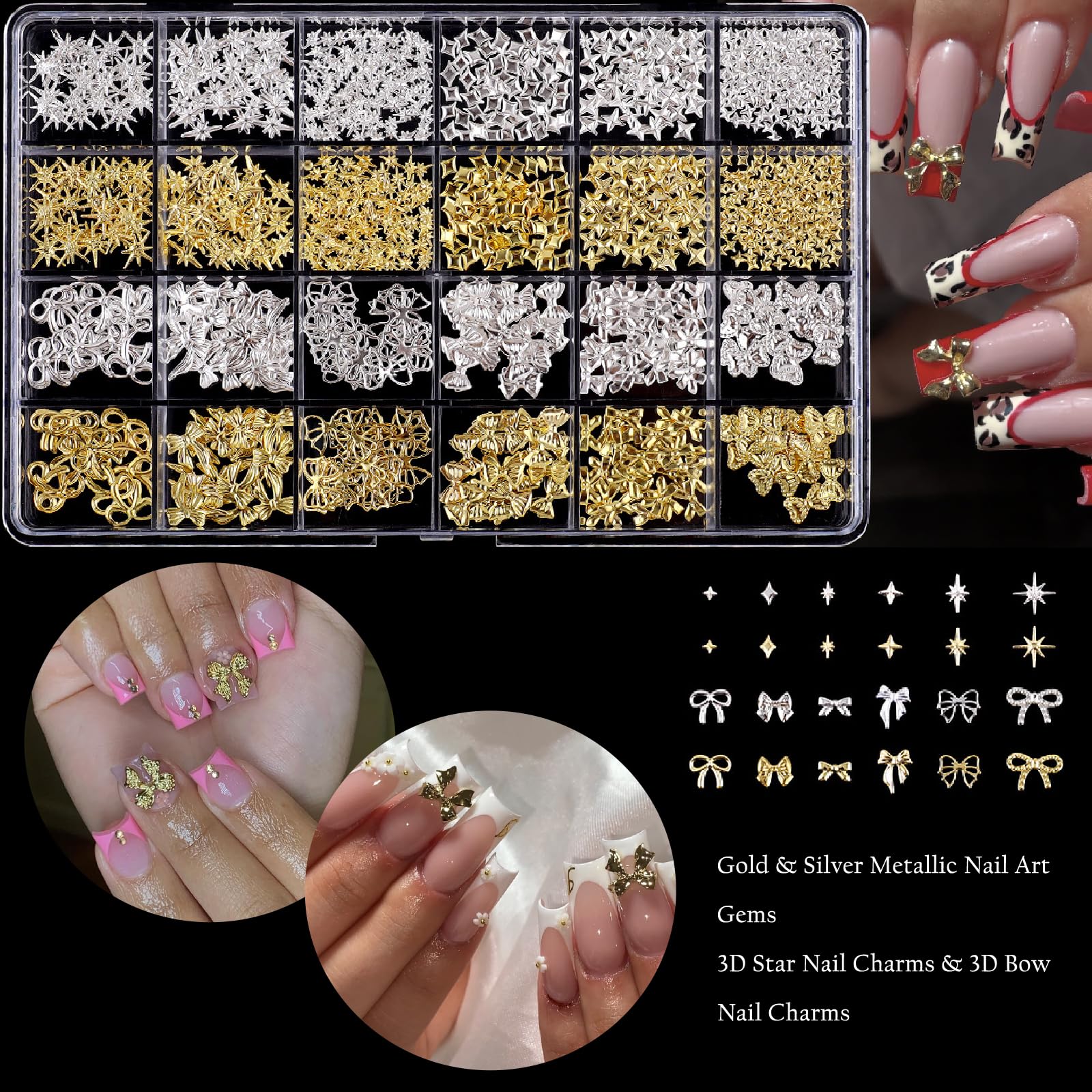 ITPOYOL charms placed on a manicured nail illustrating instant salon-style glam