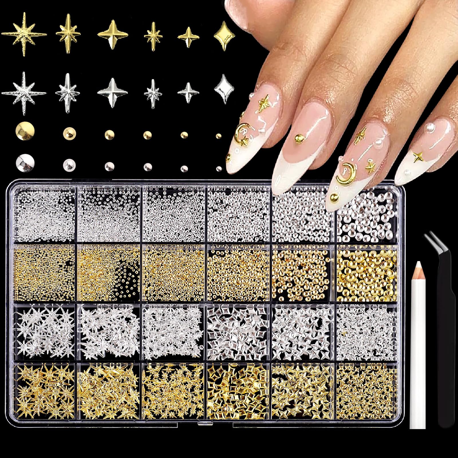 ITPOYOL front packaging kit showing included stars and pearls for easy styling