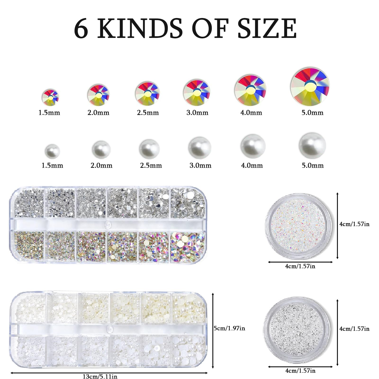 ITPOYOL size comparison with ruler showing range of gem dimensions