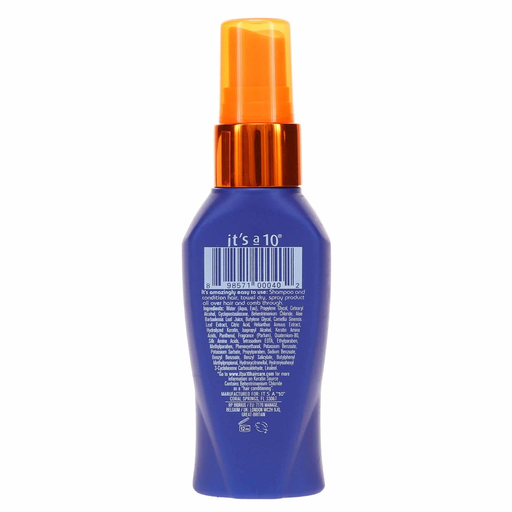 It's A 10 applied to damp hair showing easier detangling and smoother styling