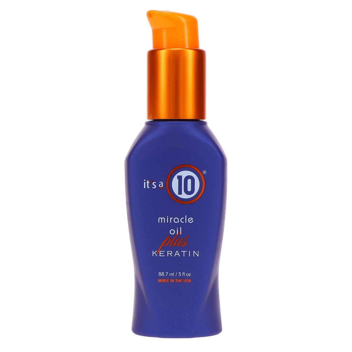 It's A 10 front bottle showing 3 oz packaging and travel-size convenience