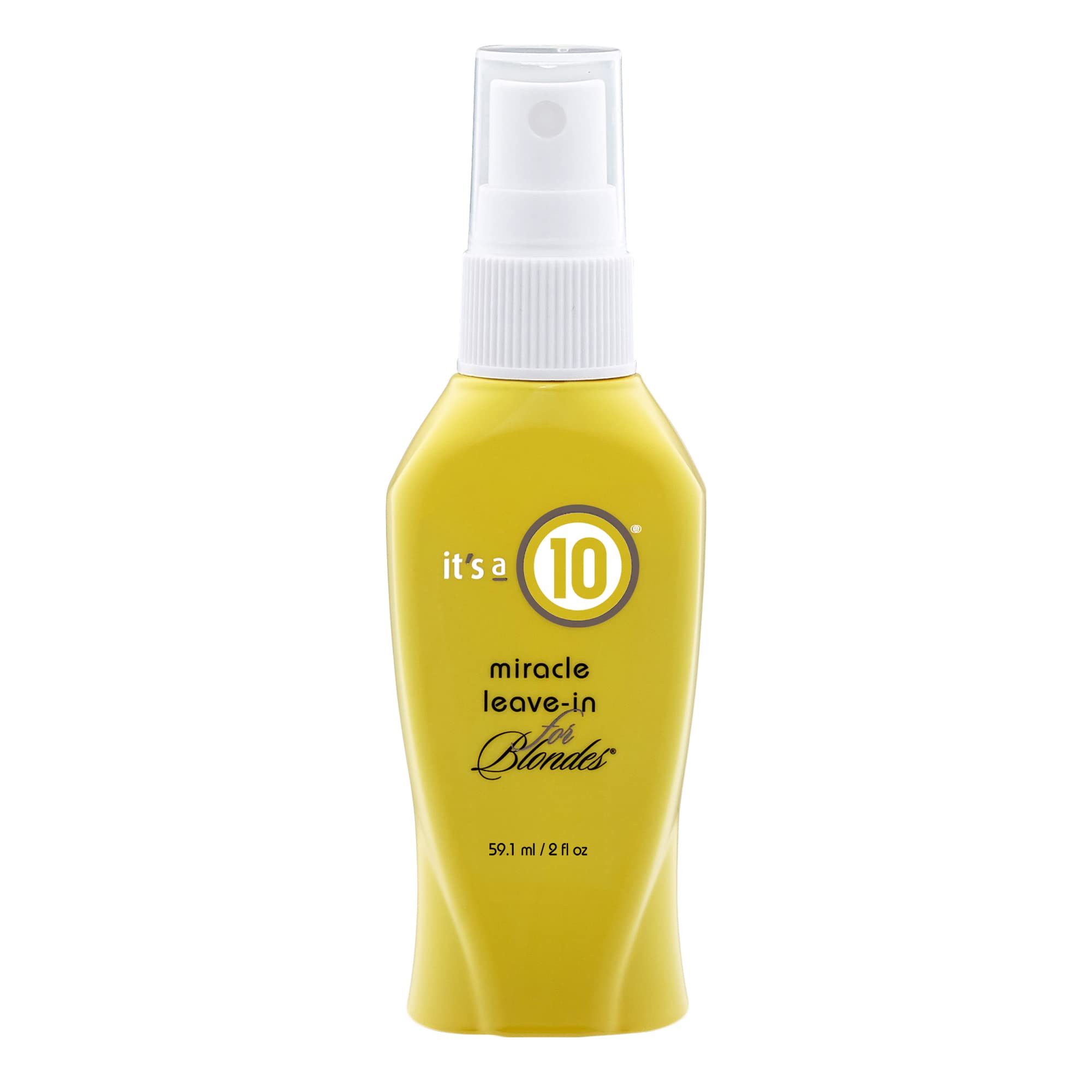 It's A 10 front packaging for blondes showing compact 2 oz bottle and benefit