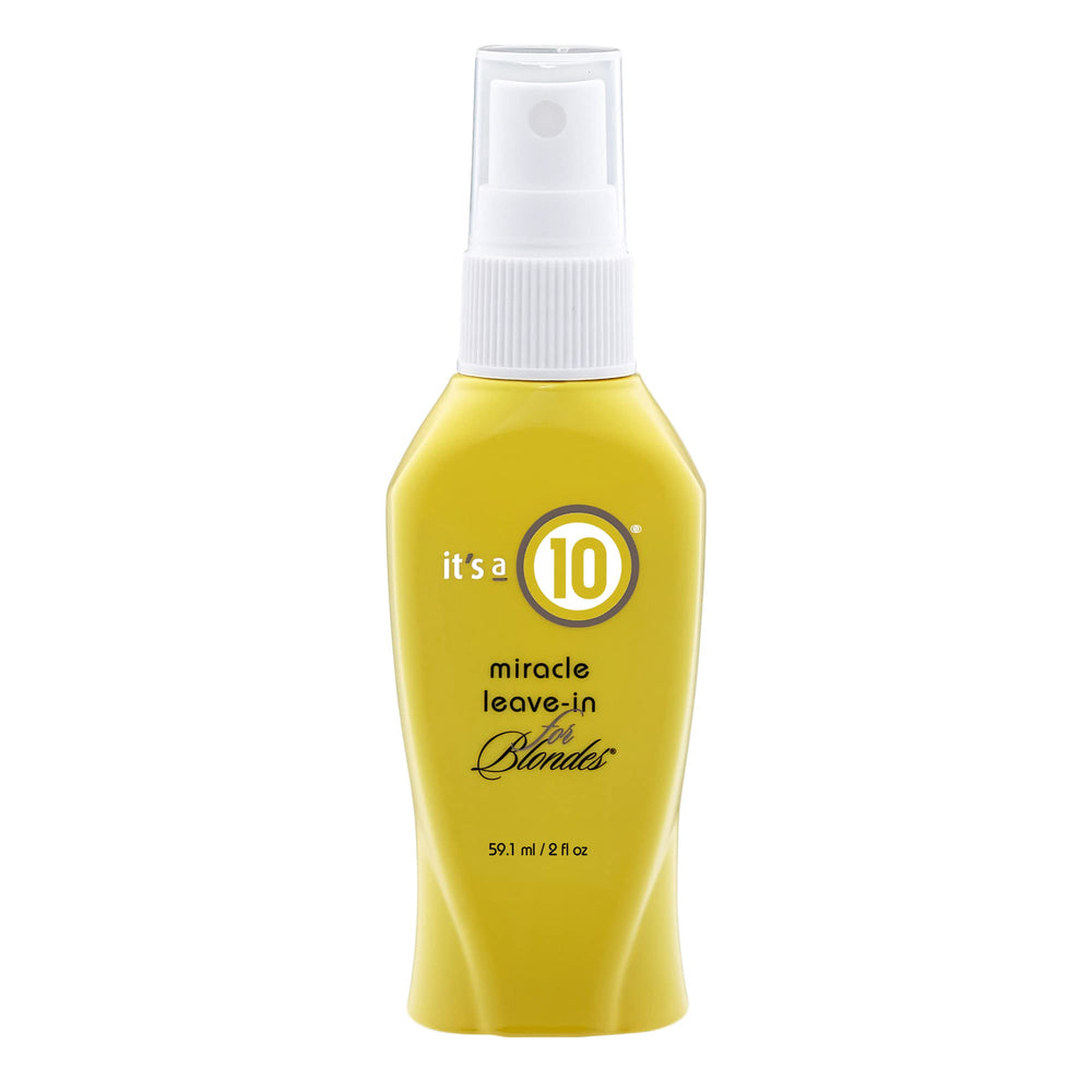 It's A 10 front packaging for blondes showing compact 2 oz bottle and benefit