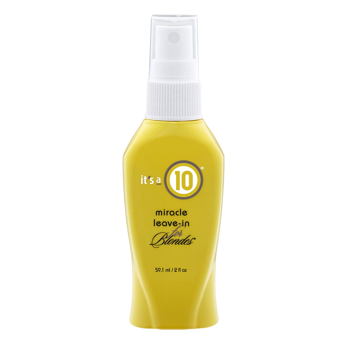 It's A 10 front packaging for blondes showing compact 2 oz bottle and benefit