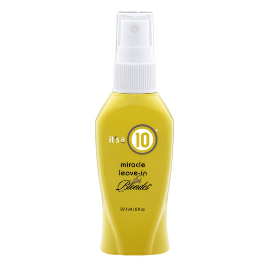 It's A 10 front packaging for blondes showing compact 2 oz bottle and benefit