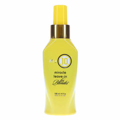 It's a 10 front packaging showing 4 oz bottle and label for travel-friendly shine