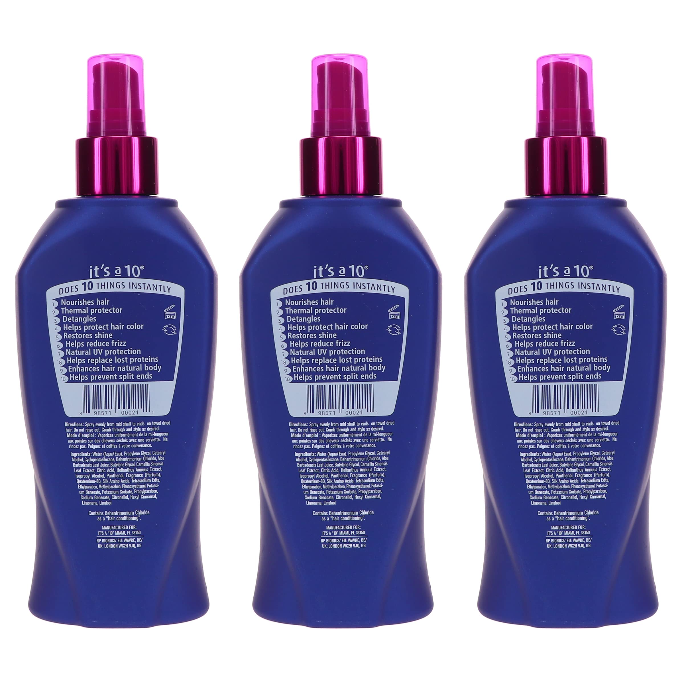 It's a 10 ingredients panel closeup highlighting sunflower seed extract and panthenol benefits