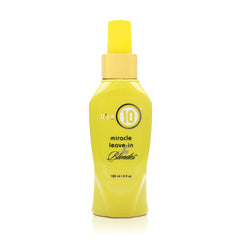 It's a 10 Haircare front bottle showing label and compact travel size benefit