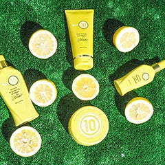 It's a 10 Haircare applied on damp blonde hair showing detangling and smoother styling
