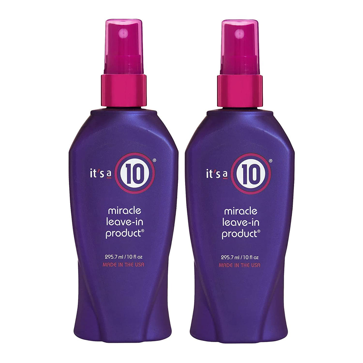 It's a 10 front bottle showing label and two-pack convenience for travel