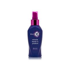 It's A 10 Miracle Leave-In 4 oz front bottle showing compact travel-friendly size and benefits