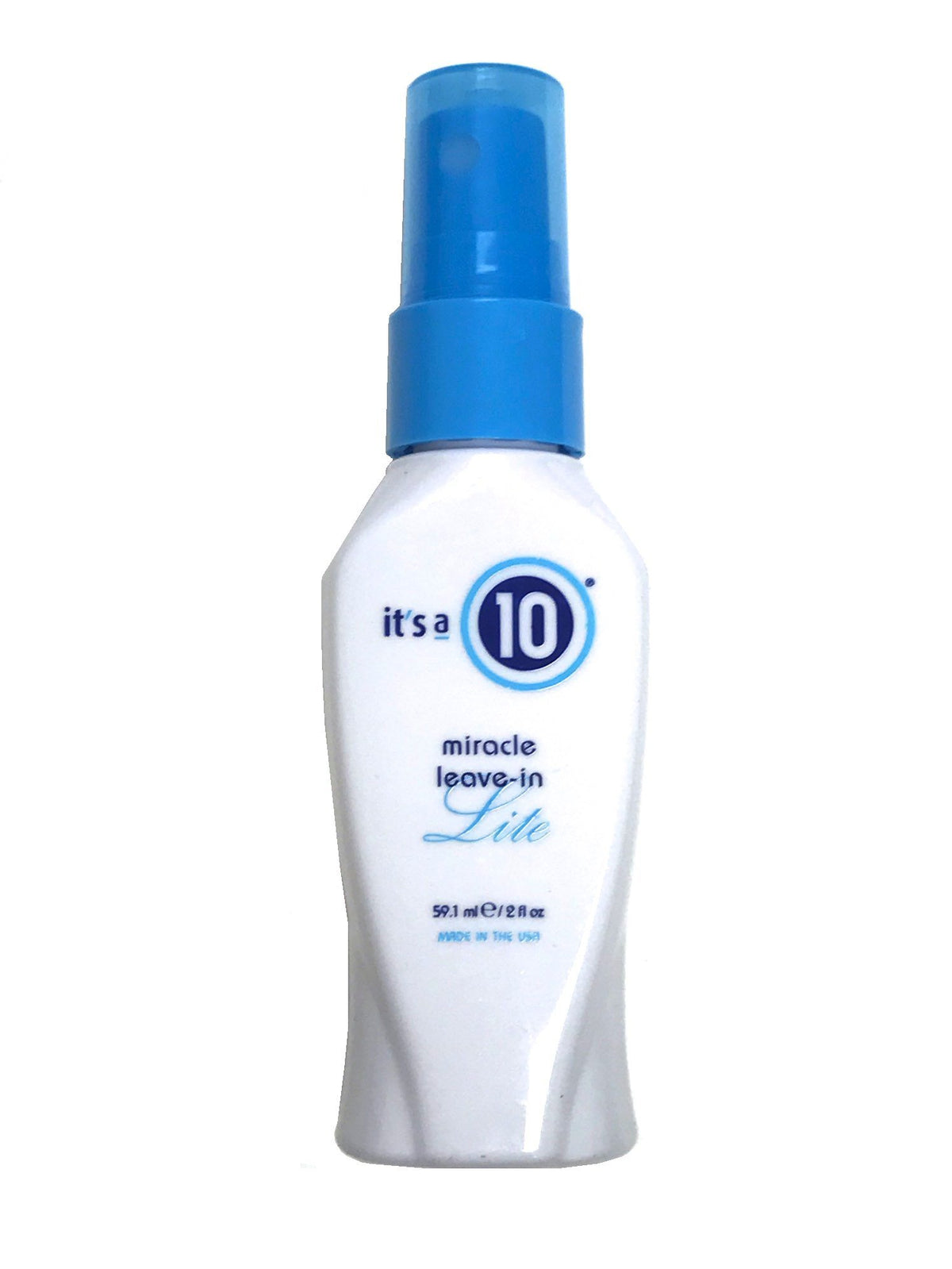 It's A 10 Miracle Leave-In Lite front packaging showing compact travel bottle and label for convenient shine