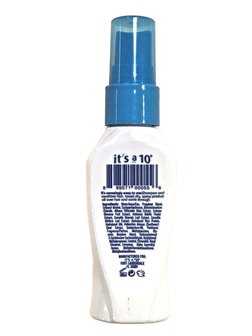 It's A 10 Miracle Leave-In Lite being sprayed on damp hair demonstrating lightweight protection and manageability