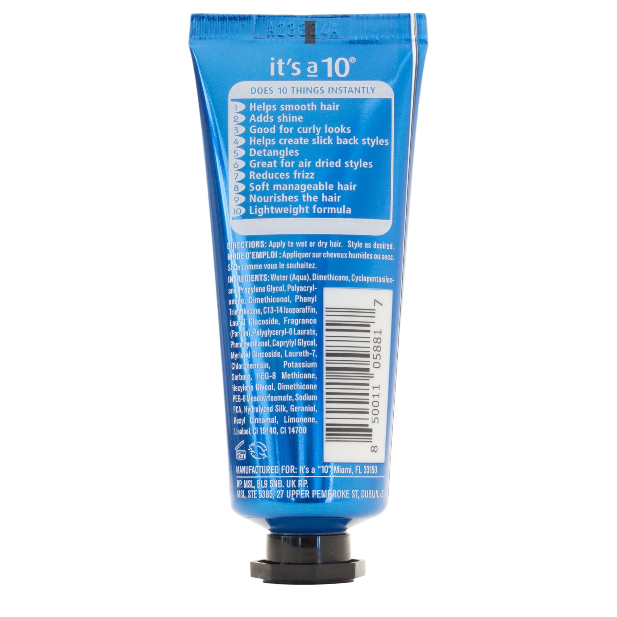 It's a 10 Haircare close-up of Potion Miracle Styling Potion texture illustrating lightweight cream and smooth hydration