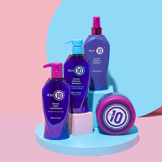 It's a 10 Haircare back label close-up showing ingredient details and usage benefit