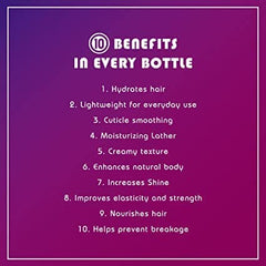 It's a 10 Haircare bottle held in hand showing 10-ounce scale and travel-friendly benefit