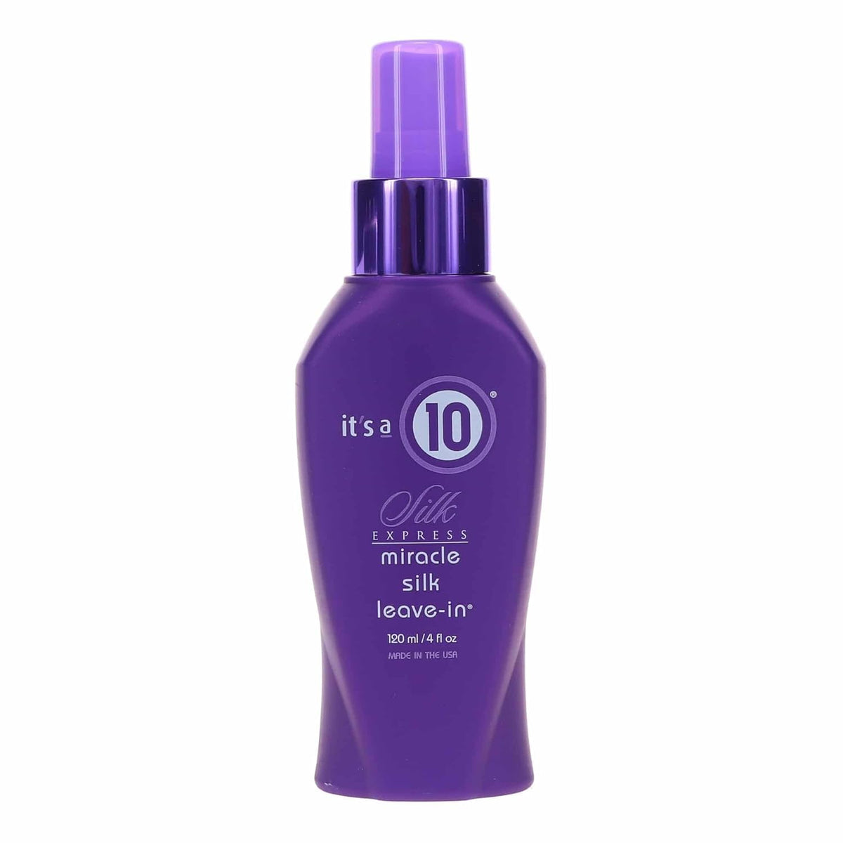 It's A 10 Silk Express front packaging shows 4 oz bottle and travel-friendly size benefit