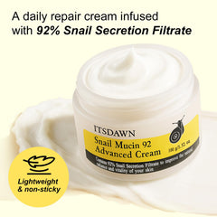 ITSDAWN ingredient bottle next to jar highlighting 92% mucin strength