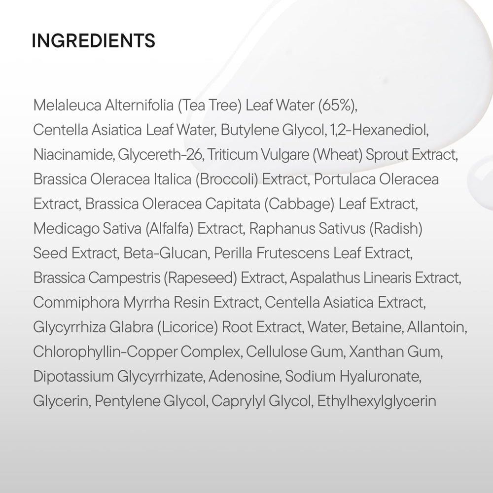 IUNIK serum applied to skin showing quick absorbency and calming effect